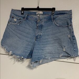 ABERCROMBIE AND FITCH 90S BAGGY SHORT LOW RISE JEAN DENIM RISE CURVE LOVE 35/20